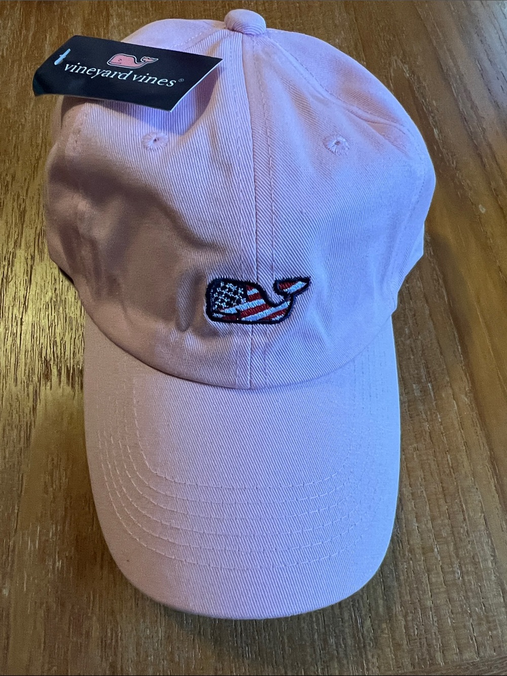 NWT Vineyard Vines Light Pink Whale Cap with Flag Embroidery